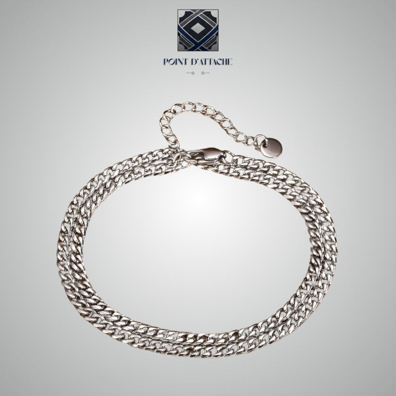 Le Relais | Bracelet Double Tour en Chaîne d'Acier