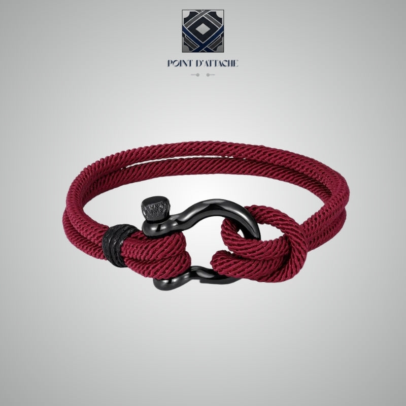 L'Impulsion | Bracelet Corde de Milan Rouge Bordeaux et Noir