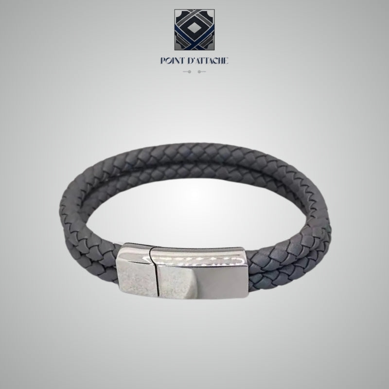 Le Stoïcien | Bracelet de Résilience en Matière Végane Grise