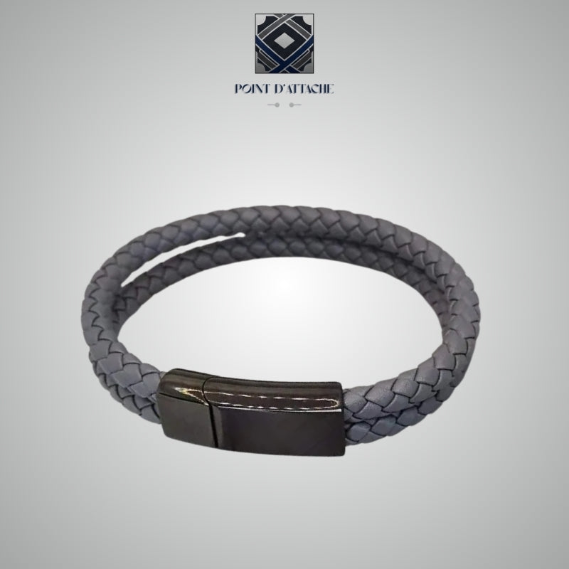 La Structure | Bracelet Architectural en Matière Végane Grise