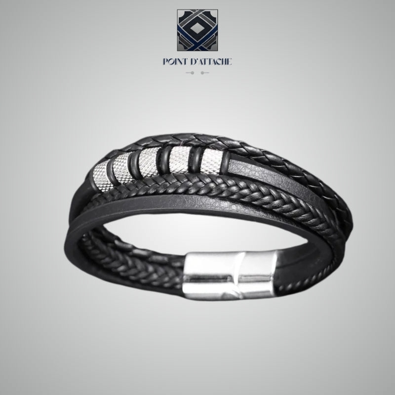 Le Clan | Bracelet Multi-rangs en Acier et Matière Végane