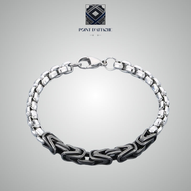Le Janus | Bracelet Double Maille en Acier Ombré