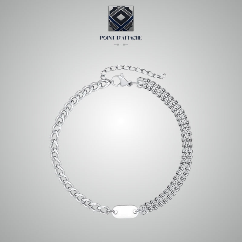 L'Architecte | Bracelet Double Chaîne en Acier Inoxydable