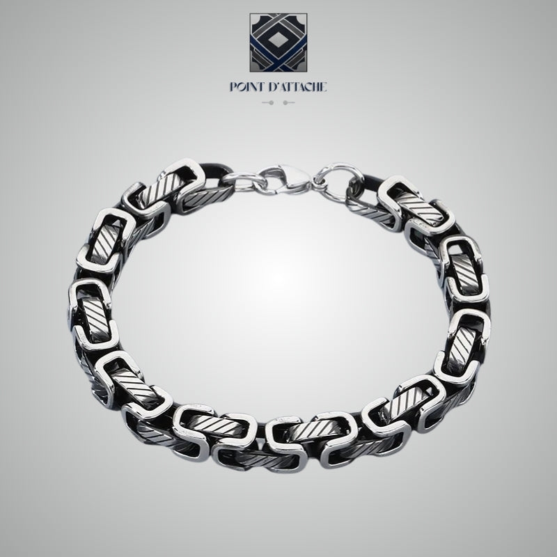 La Mécanique | Bracelet Chaîne Byzantine en Acier Ombré