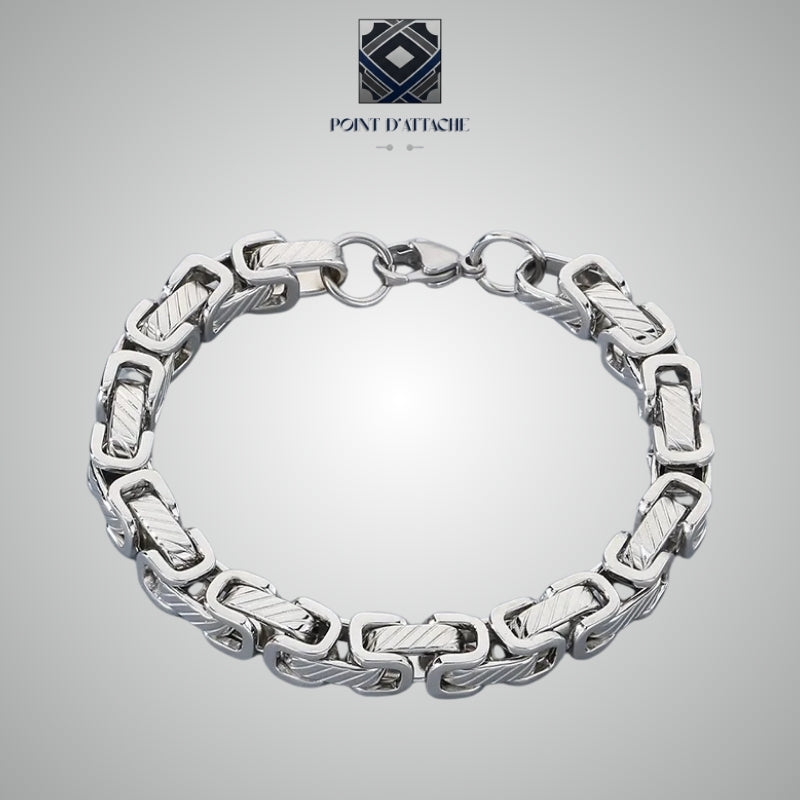 L'Épure | Bracelet Chaîne Byzantine en Acier Inoxydable