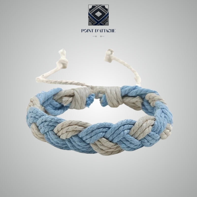 Le Sentier | Bracelet Tressé en Corde de Chanvre Bicolore