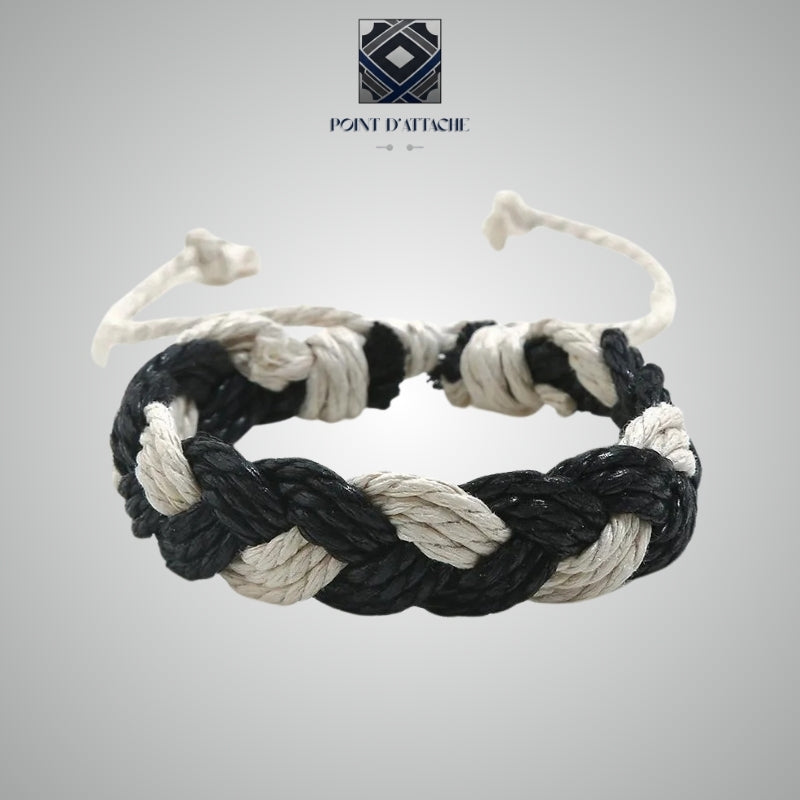 Le Principe | Bracelet Tressé en Corde de Chanvre Noir