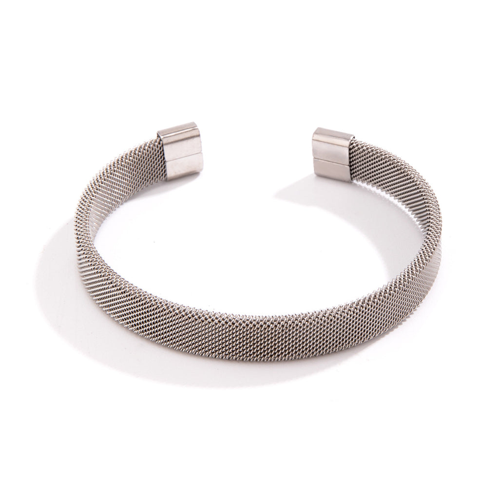 Le Flux | Bracelet Jonc en Maille Milanaise d'Acier