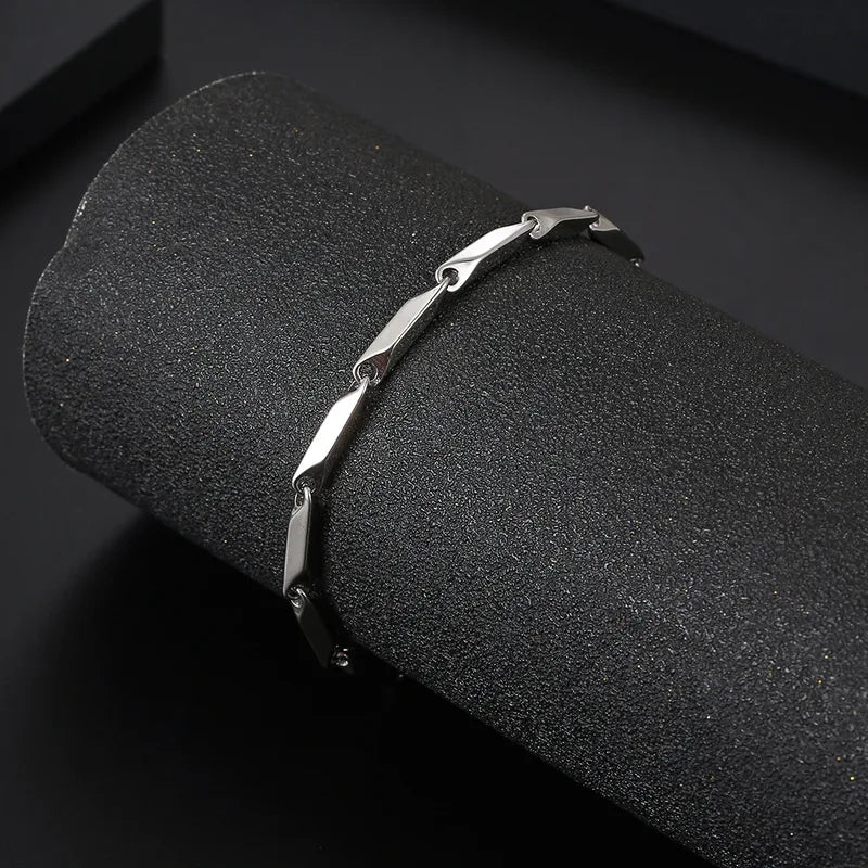 Le Prisme | Bracelet Chaîne Géométrique en Acier