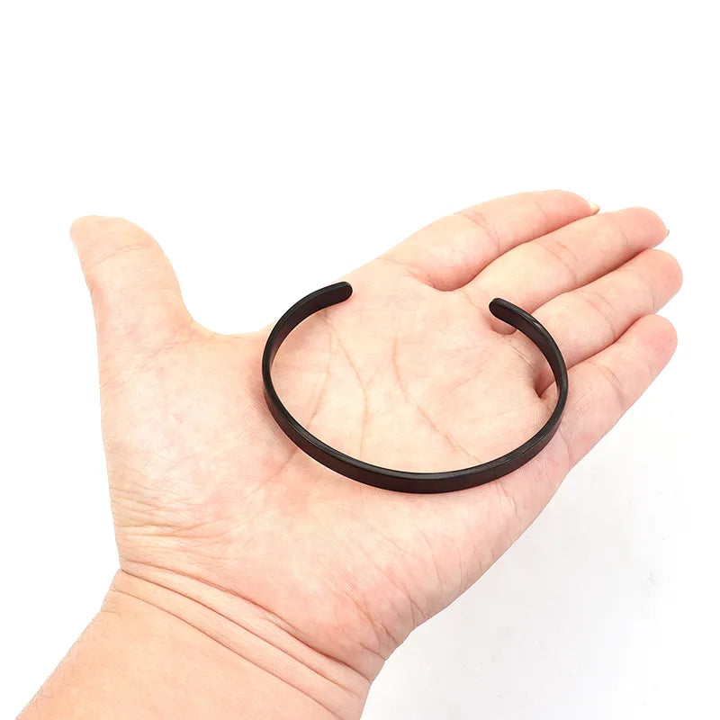 La Césure | Bracelet Jonc Minimaliste en Acier Noir