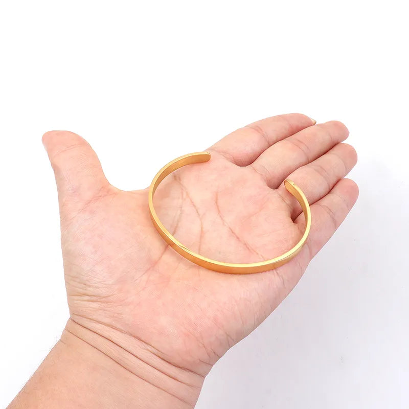 Le Canevas | Bracelet Jonc Minimaliste en Acier Doré