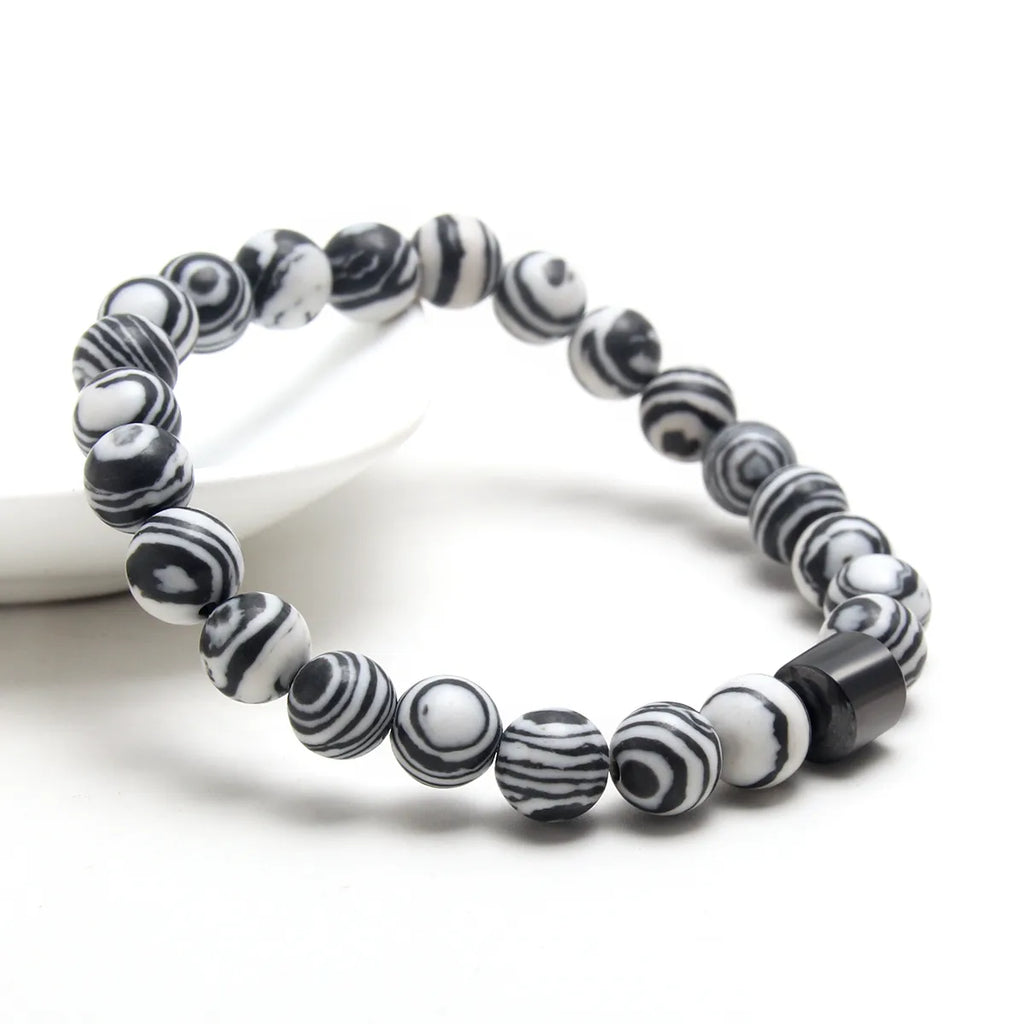 Le Labyrinthe | Bracelet Graphique en Pierres Zébrées