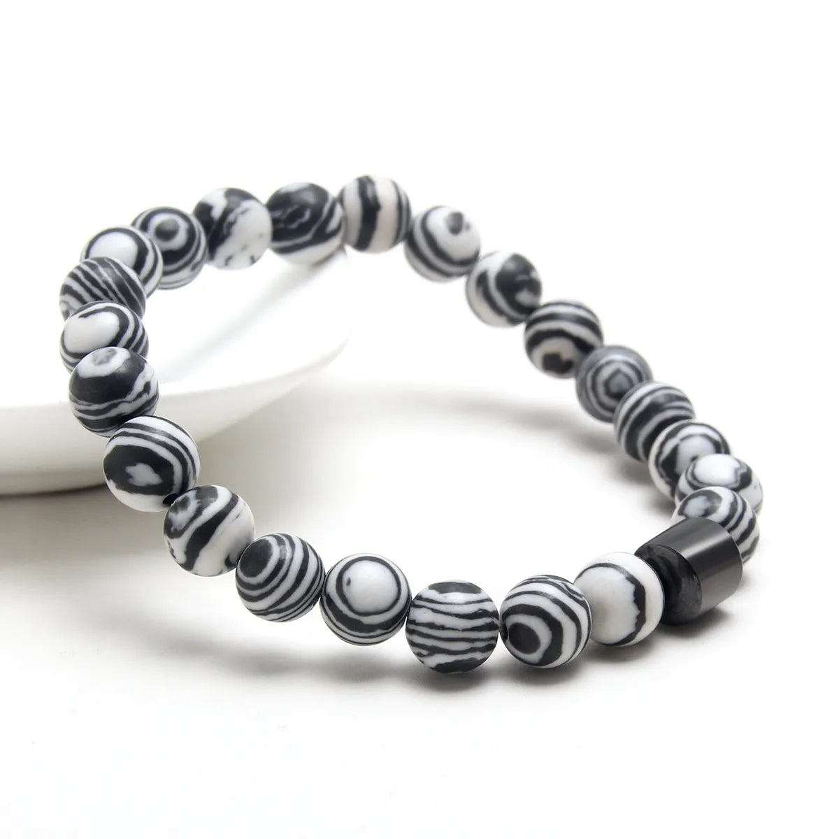 Le Labyrinthe | Bracelet Graphique en Pierres Zébrées