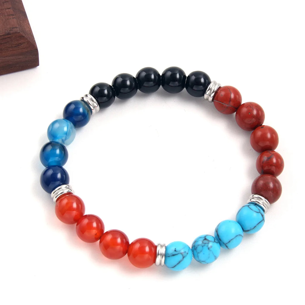 Le Quadrant | Bracelet en Pierres de Couleurs et Acier