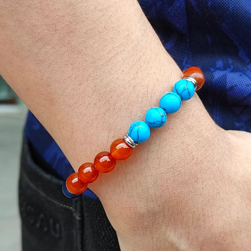 Le Quadrant | Bracelet en Pierres de Couleurs et Acier