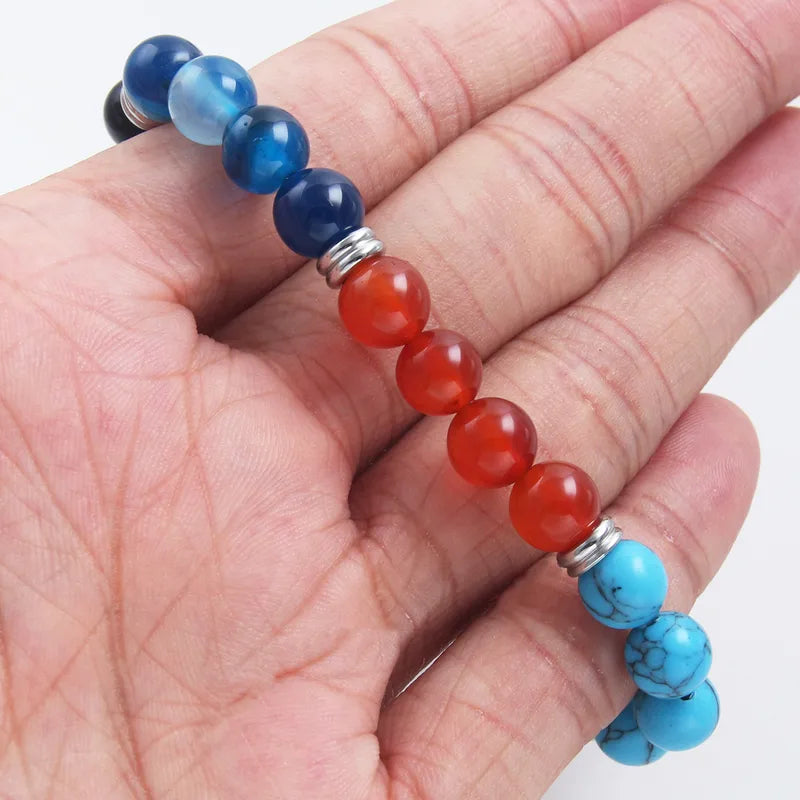 Le Quadrant | Bracelet en Pierres de Couleurs et Acier