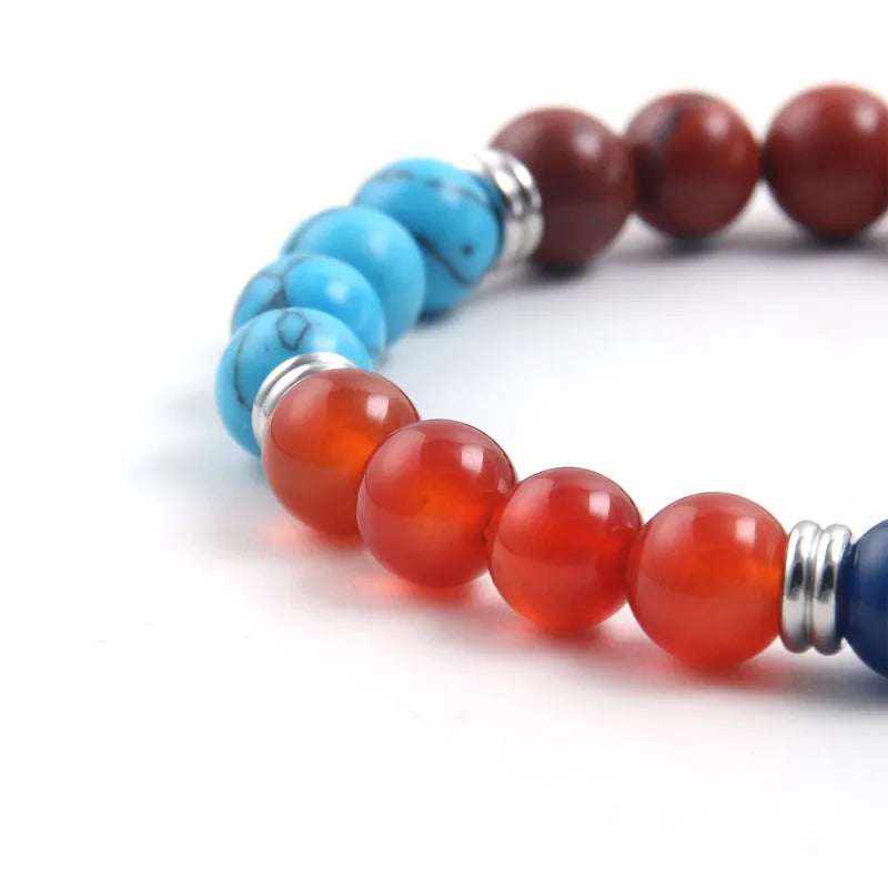 Le Quadrant | Bracelet en Pierres de Couleurs et Acier