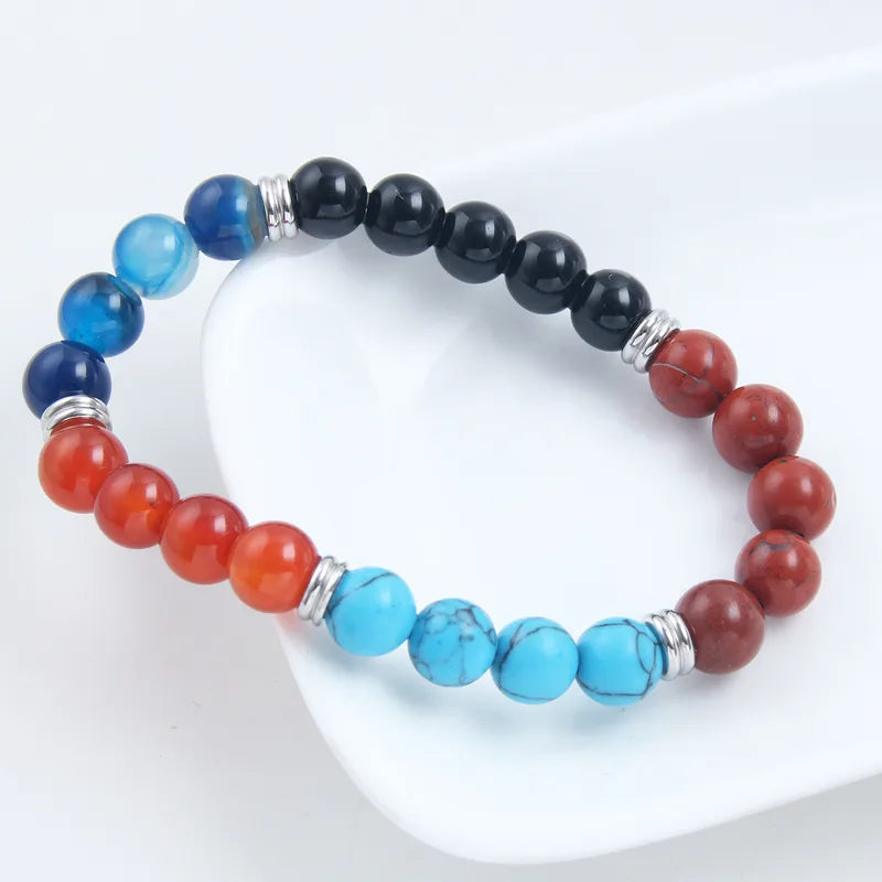 Le Quadrant | Bracelet en Pierres de Couleurs et Acier