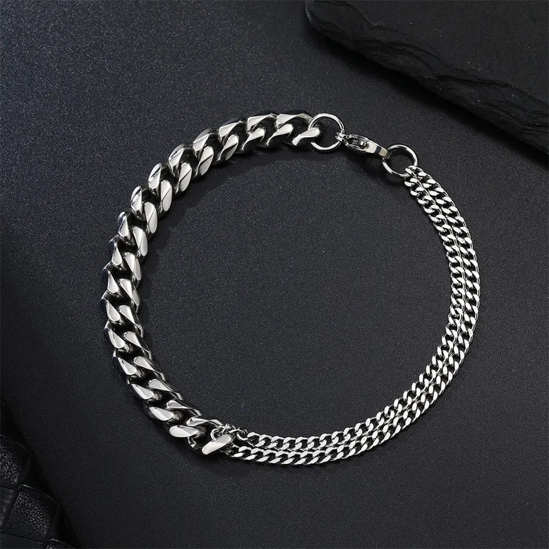 Le Gladiateur | Bracelet Double Maille en Acier Inoxydable