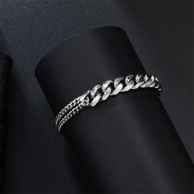 Le Gladiateur | Bracelet Double Maille en Acier Inoxydable